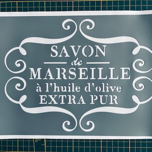 Reusable PVC Adhesive Stencil 30 x 20 cm Old Marseille Soap Poster