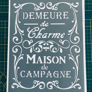Reusable PVC Adhesive Stencil 30 x 20 cm Charming Residence Poster