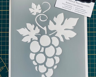 Stencil Adhesive PVC Reusable 20 x 15 cm Bunch grape / Vine