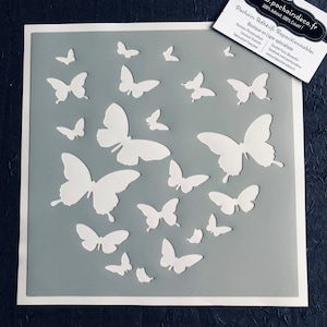 Stencil Adhesive PVC Reusable 20 x 20 cm Butterfly Board