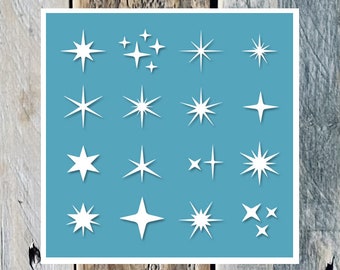 Reusable PVC Adhesive Stencil 20 x 20 cm Star Board