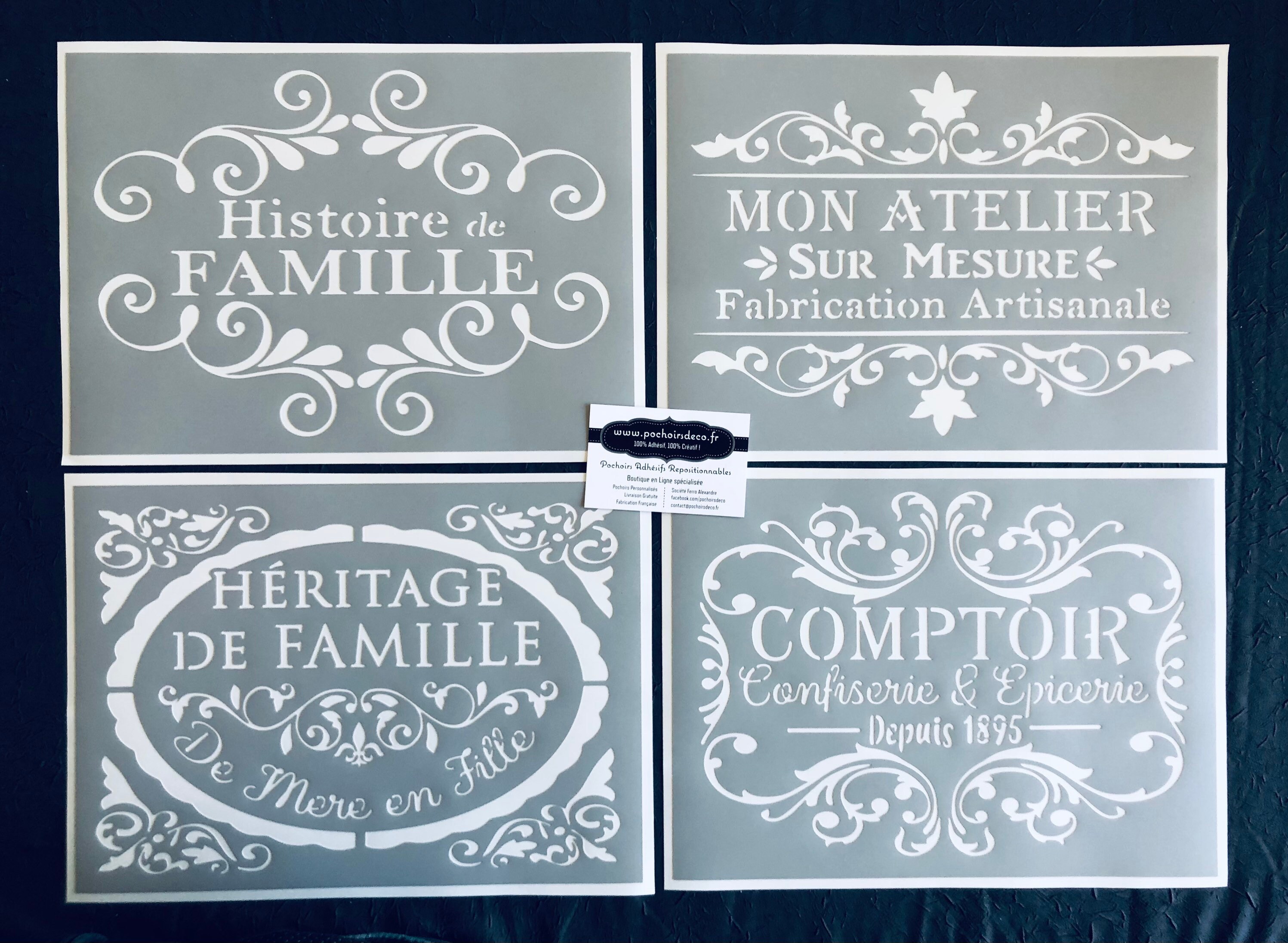 Set of 4 Stencils Reusable PVC Adhesives 30 X 20 Cm Each. Etsy