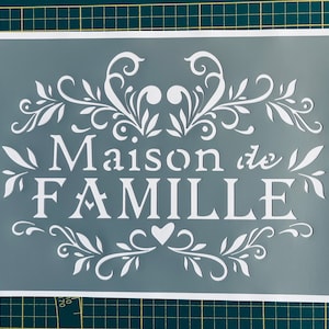 Estêncil adesivo de PVC reutilizável 30 x 20 cm pôster vintage de casa de família