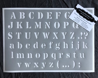 Pochoir Adhésif PVC Réutilisable 30 x 20 cm Alphabet & Chiffres type Industriel