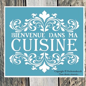 Reusable PVC Adhesive Stencil 25 x 20 cm Vintage Medallion Welcome to my Kitchen & Arabesques