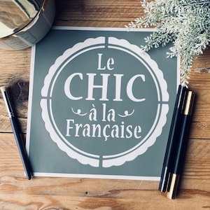 Plantilla adhesiva decorativa de PVC, diseño de medallón "French Chic", 20 x 20 cm, apta para múltiples superficies, para decoración del hogar (pochoirsdeco.fr)