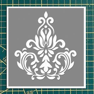 Plantilla Adhesiva PVC Reutilizable 25 x 20 cm Medallón Barroco