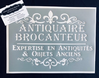 Pochoir Adhésif PVC Réutilisable 30 x 20 cm Médaillon Antiquaire Brocanteur arabesques Vintage