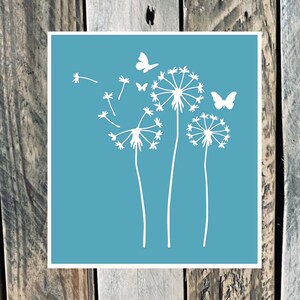 Reusable PVC Adhesive Stencil 25 x 20 Dandelions and Butterflies