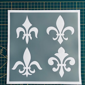 Stencil adesivo riutilizzabile in PVC 20 x 20 cm quattro fiori di giglio