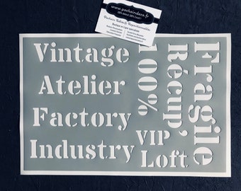 Reusable PVC Adhesive Stencil 30 x 20 cm Industrial lettering board