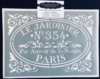 Pochoir Adhésif PVC Réutilisable 30 x 20 cm Affiche Vintage Le Jardinier