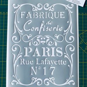 Reusable PVC Adhesive Stencil 30 x 20 cm Candy Factory Poster
