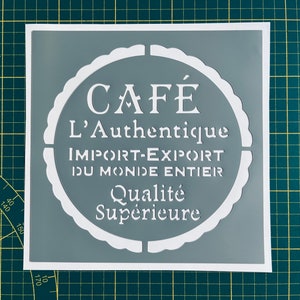 Wiederverwendbare PVC-Klebeschablone, 20 x 20 cm, Kaffee-Poster in Premiumqualität