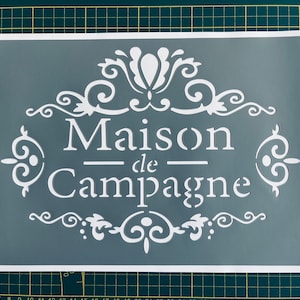 Reusable PVC Adhesive Stencil 30 x 20 cm Vintage Country House Poster