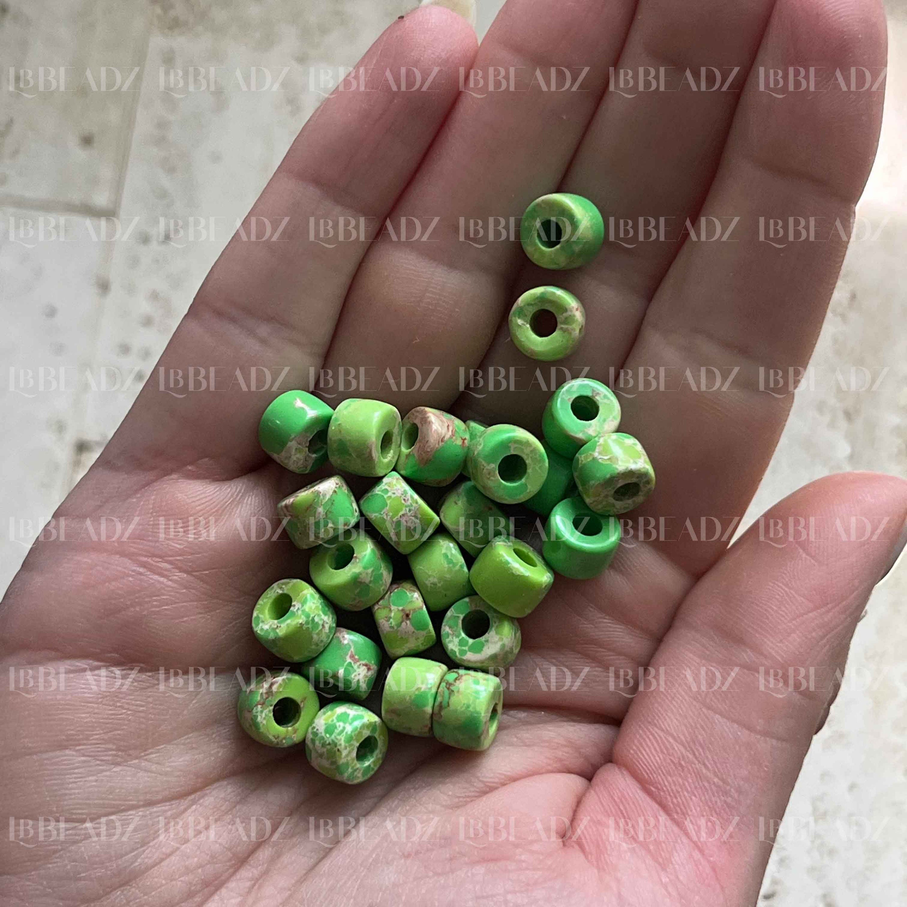 Green Imperial Jasper Forte Gemstone Bead, No. 105, 8x6mm Wholesale