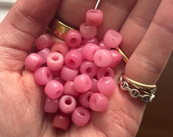 Pink Jade Forte Gemstone Bead, No. 76, 8x6mm Wholesale