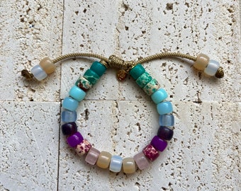 The Unicorn, Forte Gemstone Adjustable Beaded Bracelet