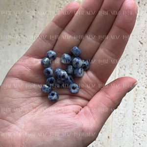 Sodalite Forte Gemstone Bead No. 15, 5x7mm Wholesale, Forte Gemstone Beads, Big Hole, Beads for Lurex Cord, Gemstone Forte Bracelet Beads