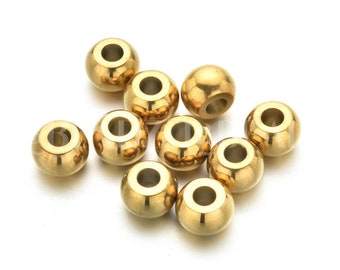 Gold Plated Forte Bead Satin Rondelle • Jewelry Add Ons • 3mm Hole • Jewelry Making