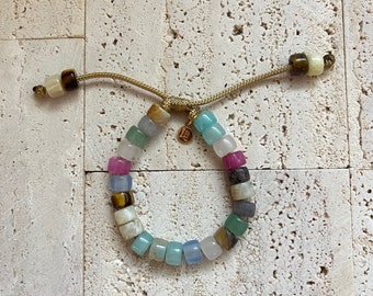 La Moss III, Forte Bead Gemstone Adjustable Bracelet