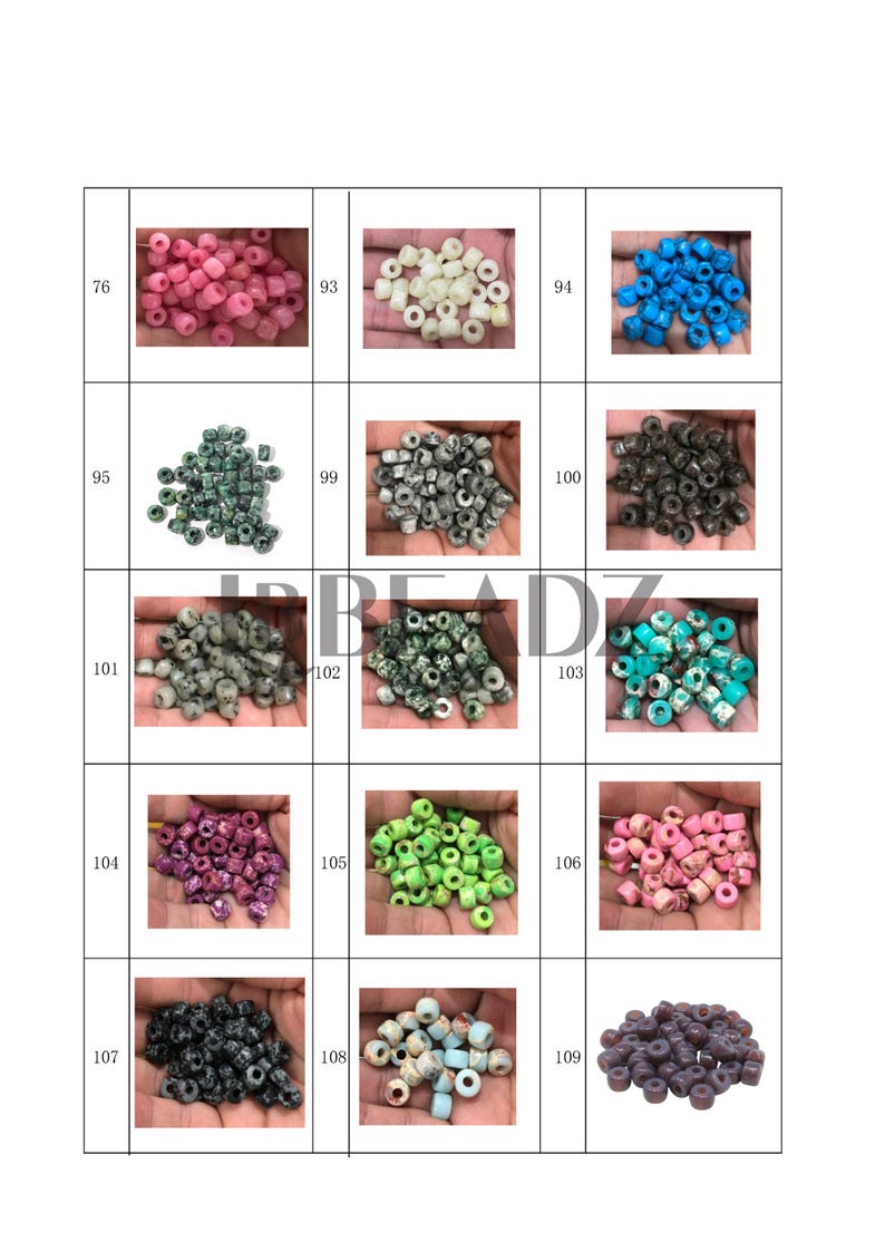 ¡Nuevos colores añadidos! Cuentas de piedras preciosas Pony Beads de 8 x 6 mm: Cuentas redondas sueltas para separar y crear joyas. imagen 9