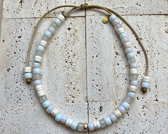 Gemstone Pony Bead Necklace - The White Party Collection