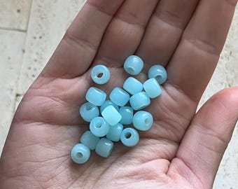 Baby Blue Agate Forte Gemstone Bead, No. 45, 8x6mm Wholesale
