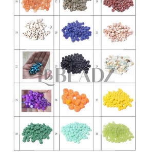 ¡Nuevos colores añadidos! Cuentas de piedras preciosas Pony Beads de 8 x 6 mm: Cuentas redondas sueltas para separar y crear joyas. imagen 5