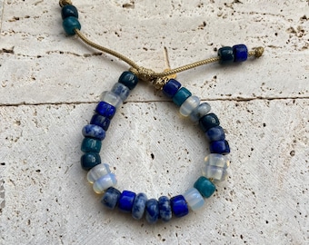 In the Navy • Gemstone Beaded Bracelet