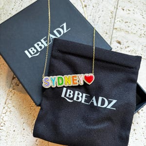 Rainbow Name Necklace, Colorful Personalized Jewelry Necklace,  Personalized Necklace, Initial Necklace, Gold Name Necklace, Preppy Gift