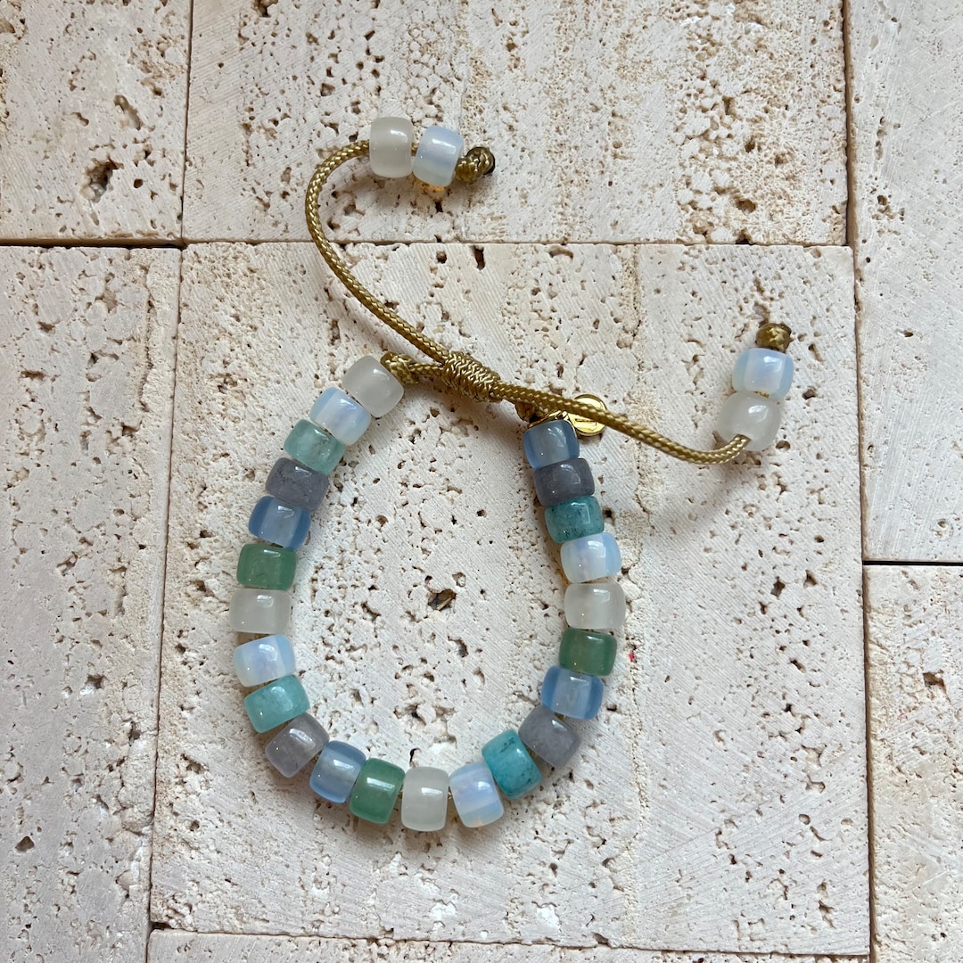 Colorful Adjustable Bead Bracelet, Mermaid Tears, Candy Bead Bracelet