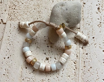 Sand Beech, Gemstone Crow Bracelet, Custom Design, Forte Beads, Gemstone Bracelet, Beaded Bracelet For Women, Pony Beads, Candy Beads