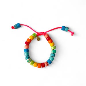 Burano, Forte Gemstone Pony Bead Bracelet, Adjustable