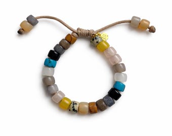 Big Sur • Natural Gemstone Pony Bead Personalized Bracelet