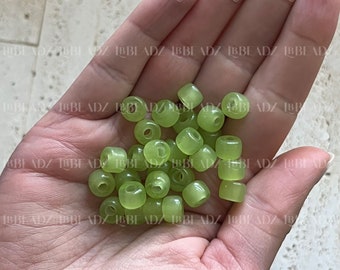 Lime Jade Agate Forte Gemstone Bead, No. 30, 8x6mm Wholesale