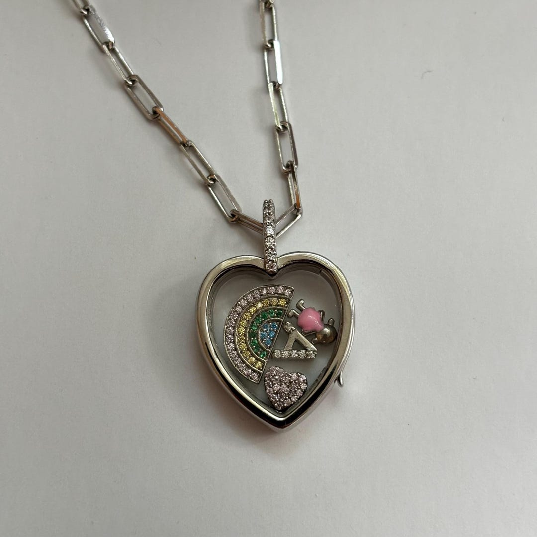 SOULMEET Sterling Silver Heart Locket Necklace - Customizable With Photos & Engraving, 18+2 Inch Chain, Elephant Design
