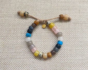 Big Sur • Natural Gemstone Pony Bead Personalized Bracelet