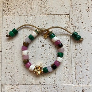 The Palm Beach • Gemstone Beaded Bracelet • Personalized