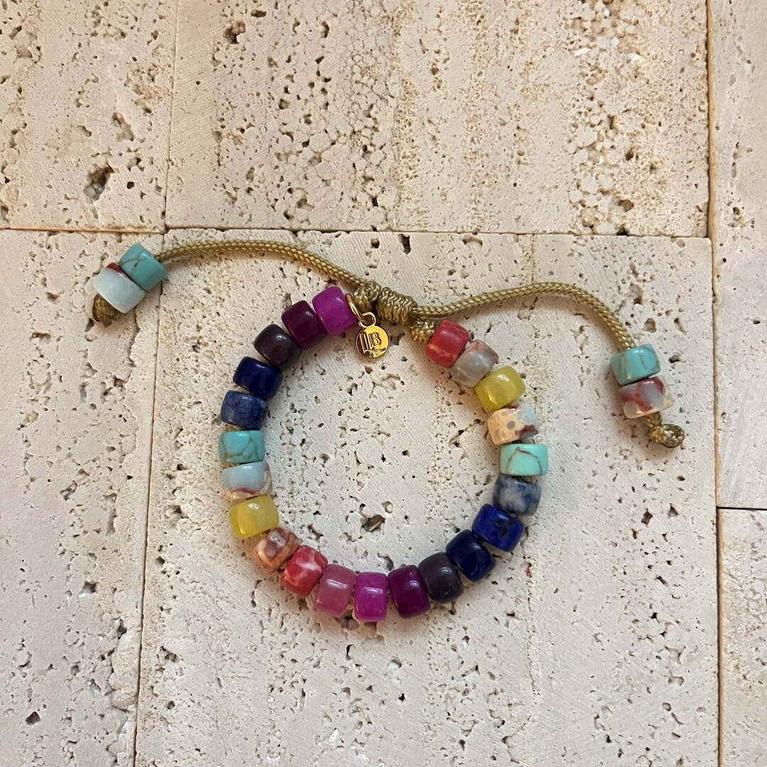 Colorful Adjustable Bead Bracelet, Trix, Candy Bead Bracelet, Pony Bead