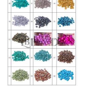 ¡Nuevos colores añadidos! Cuentas de piedras preciosas Pony Beads de 8 x 6 mm: Cuentas redondas sueltas para separar y crear joyas. imagen 7