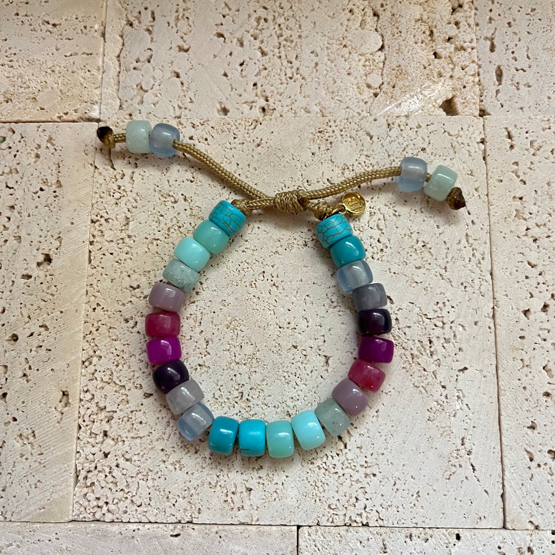 Colorful Adjustable Bead Bracelet, Mermaid Tails II, Candy Bead