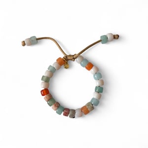 Sunset Beach • Gemstone Beaded Bracelet • Adjustable