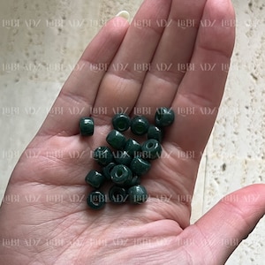 ダークグリーンジェイドフォルテジェムストーンビーズ、No.13、8 x 6 mm卸売