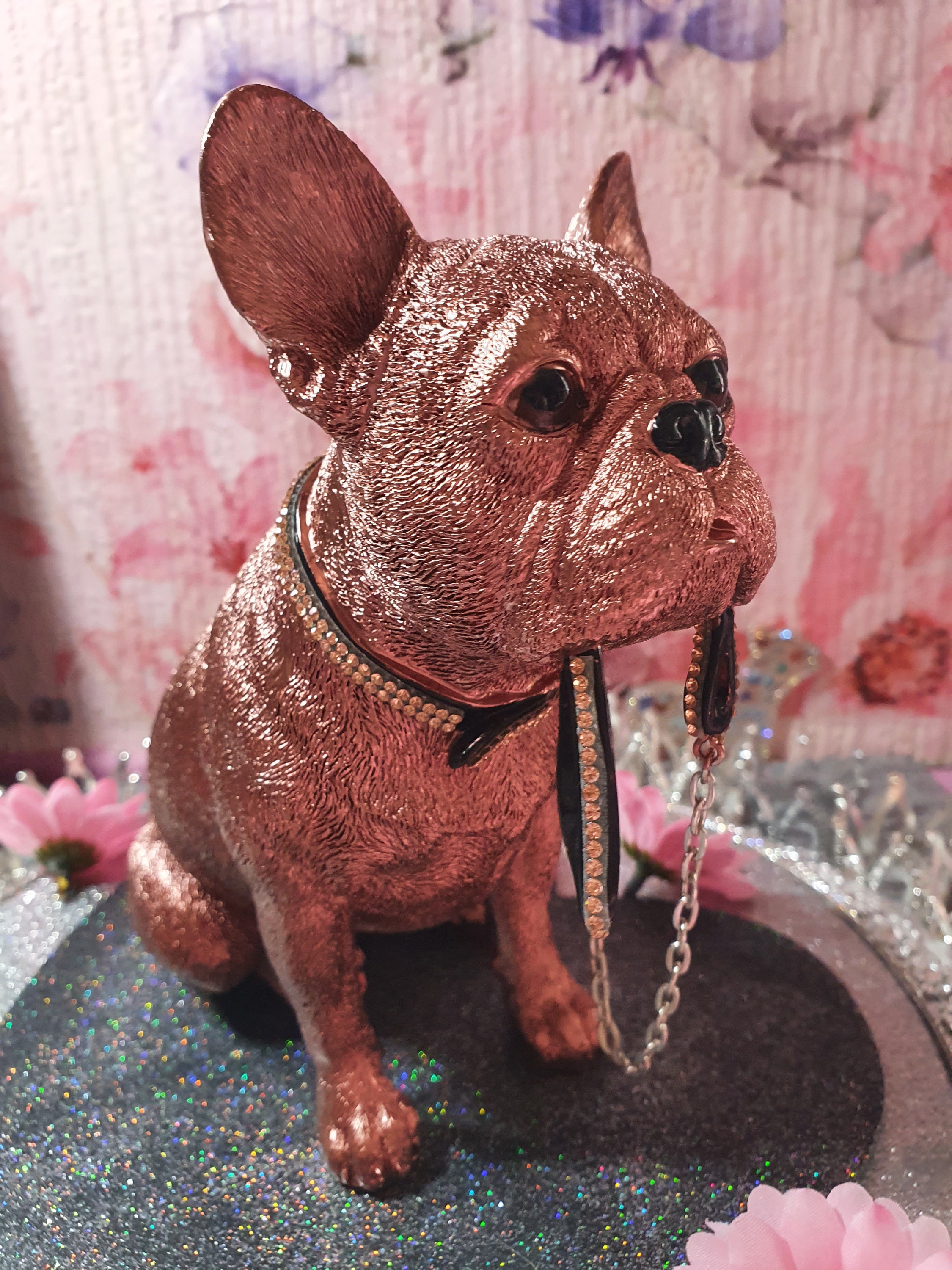 Blingy French Bulldog PU Leather Statue