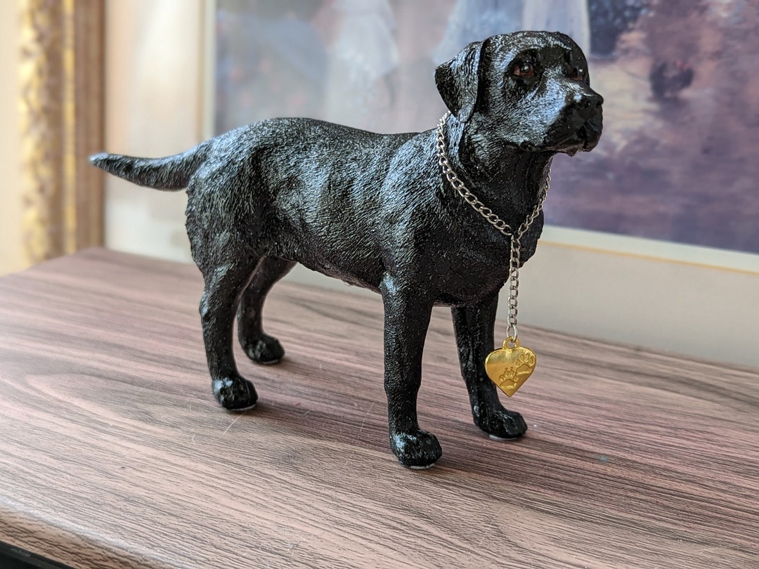 Black Labrador Statue, With Sparkling and Shimmering Coat. With Choice