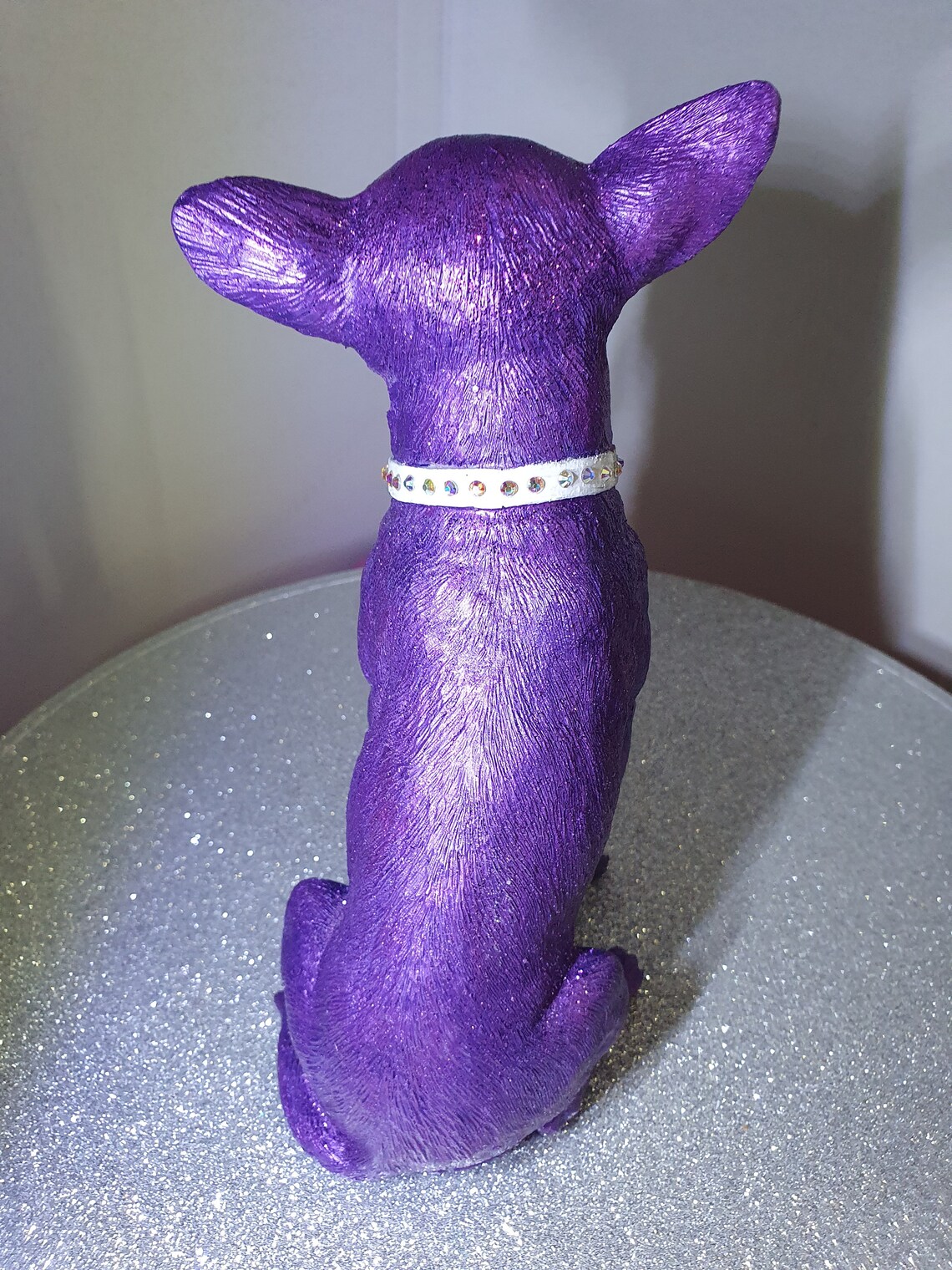 multi colored chihuahua statue