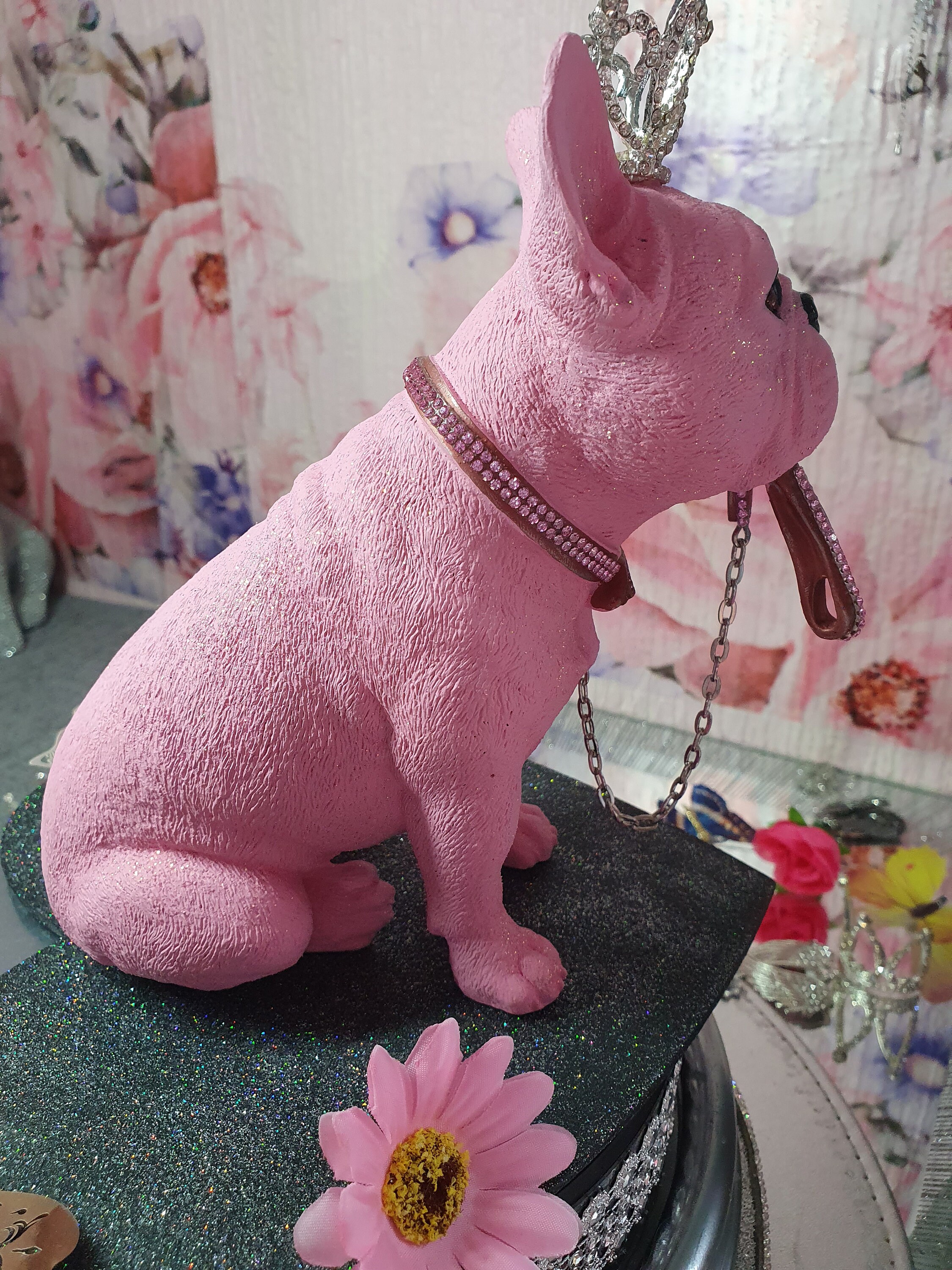 Frenchie Statue Our 'princess Tiara' Pink Design Etsy UK