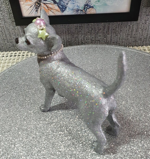Short Haired Chihuahua Silver Sparkle With Headband Etsy Hong Kong