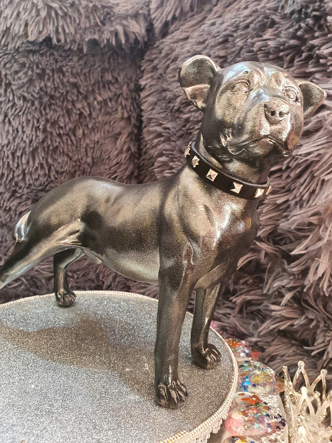 Staffordshire bull terrier statue large standing pose in two Etsy